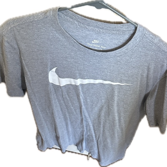 Nike Other - Nike Heather Gray Tee with White Swoosh